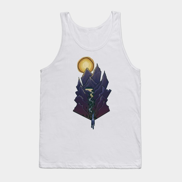 Mountainside Abstract Tank Top by njonestees